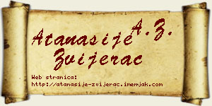 Atanasije Zvijerac vizit kartica